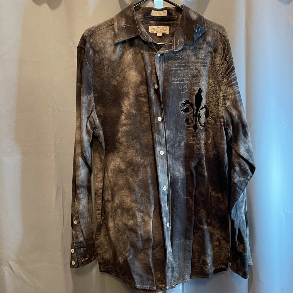 Men’s Black Dress Black Winged Collared Shirt